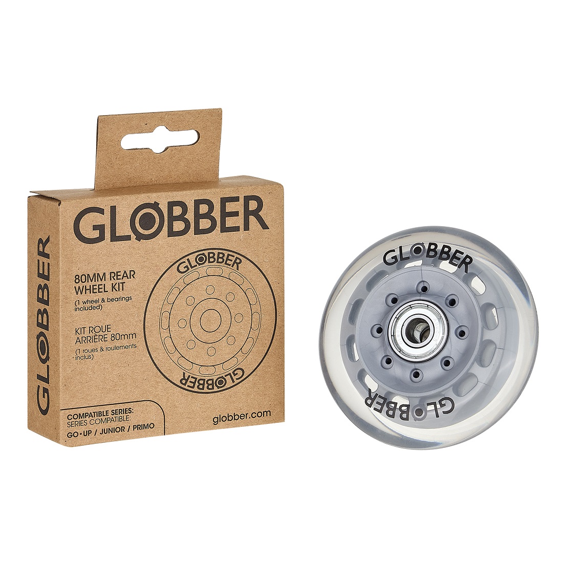 GLOBBER Колесо для самоката (1шт. 80 mm) PRIMO / EVO BROWN BOX прозрачный (538-008) GLOBBER Колесо для самоката (1шт. 80 mm) PRIMO / EVO BROWN BOX прозрачный (538-008)