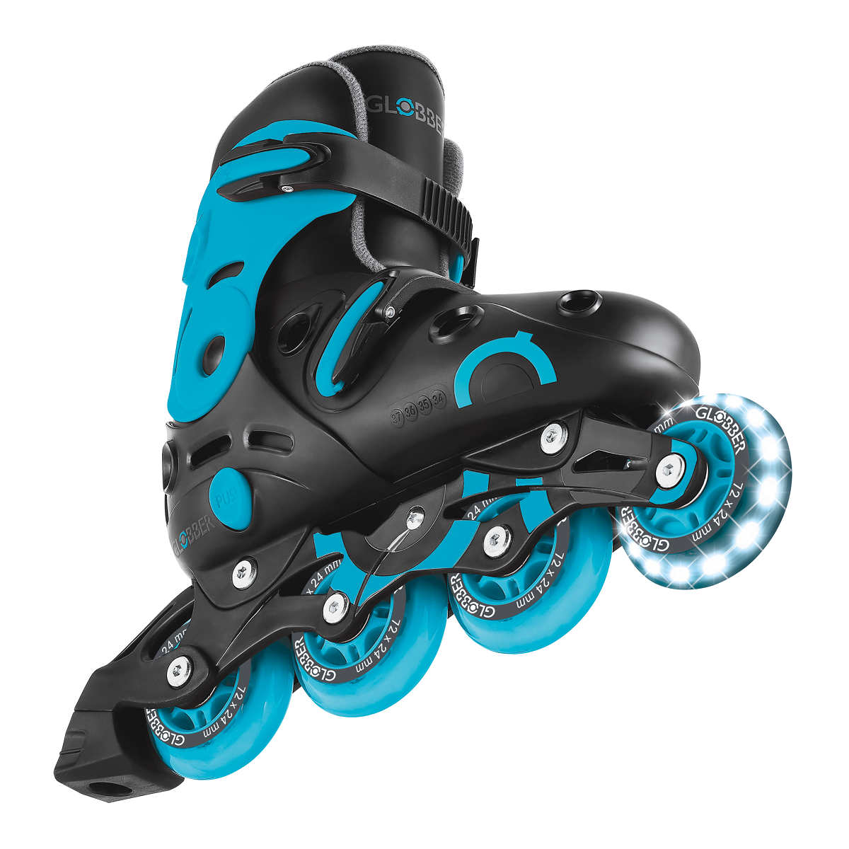 GLOBBER Ролики GO SKATES черно-аквамарин 34-37 (785-100)