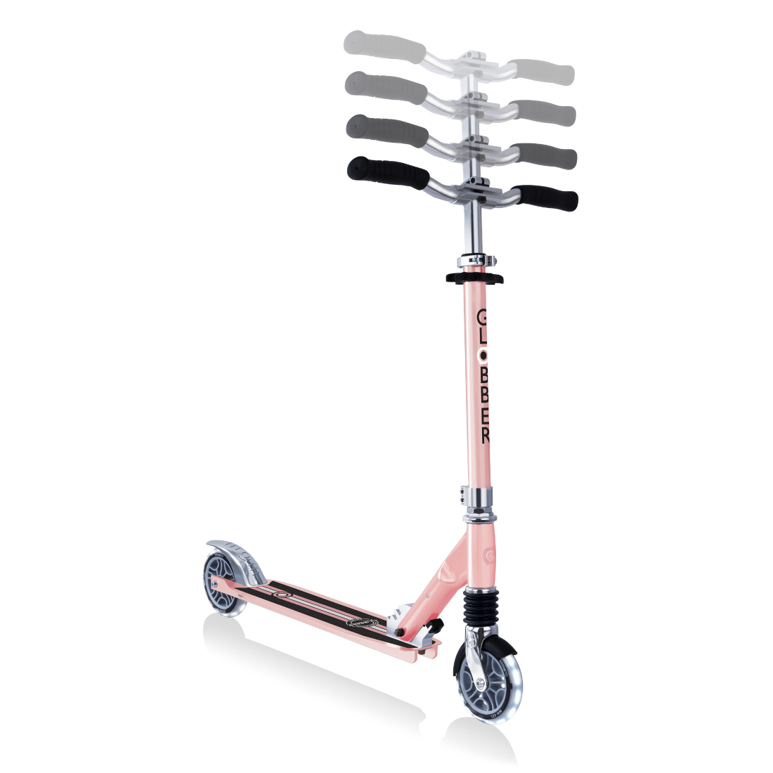 GLOBBER FLOW ELEMENT COMFORT LIGHTS (свет. колеса) розовый (727-210)