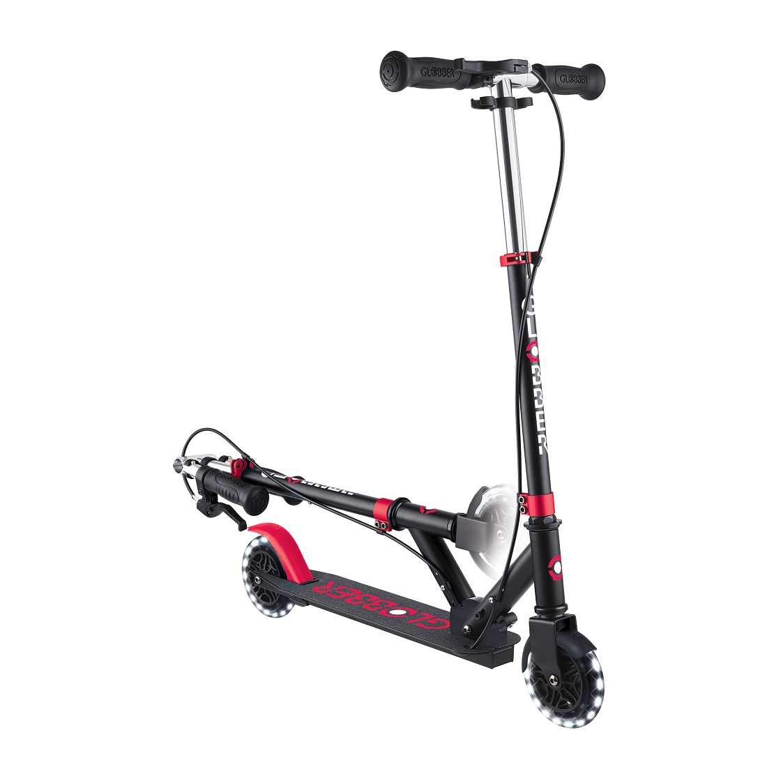 GLOBBER FLOW ELEMENT JUNIOR LIGHTS черно-красный (729-102) GLOBBER FLOW ELEMENT JUNIOR LIGHTS черно-красный (729-102)