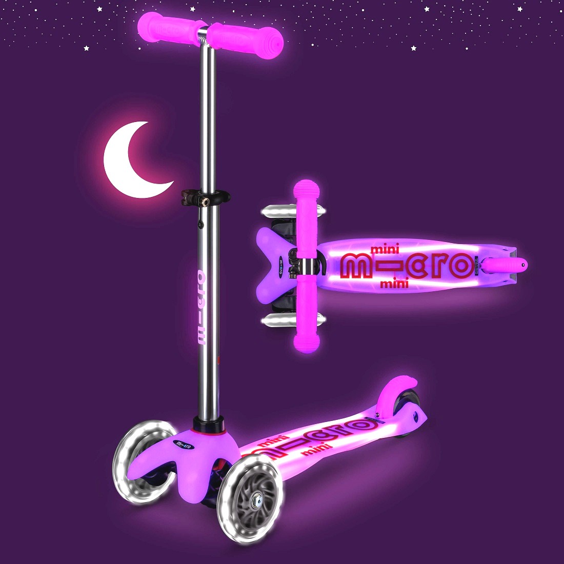 MICRO Mini Deluxe Glow Plus (светящийся) LED морозный розовый (MMD213)