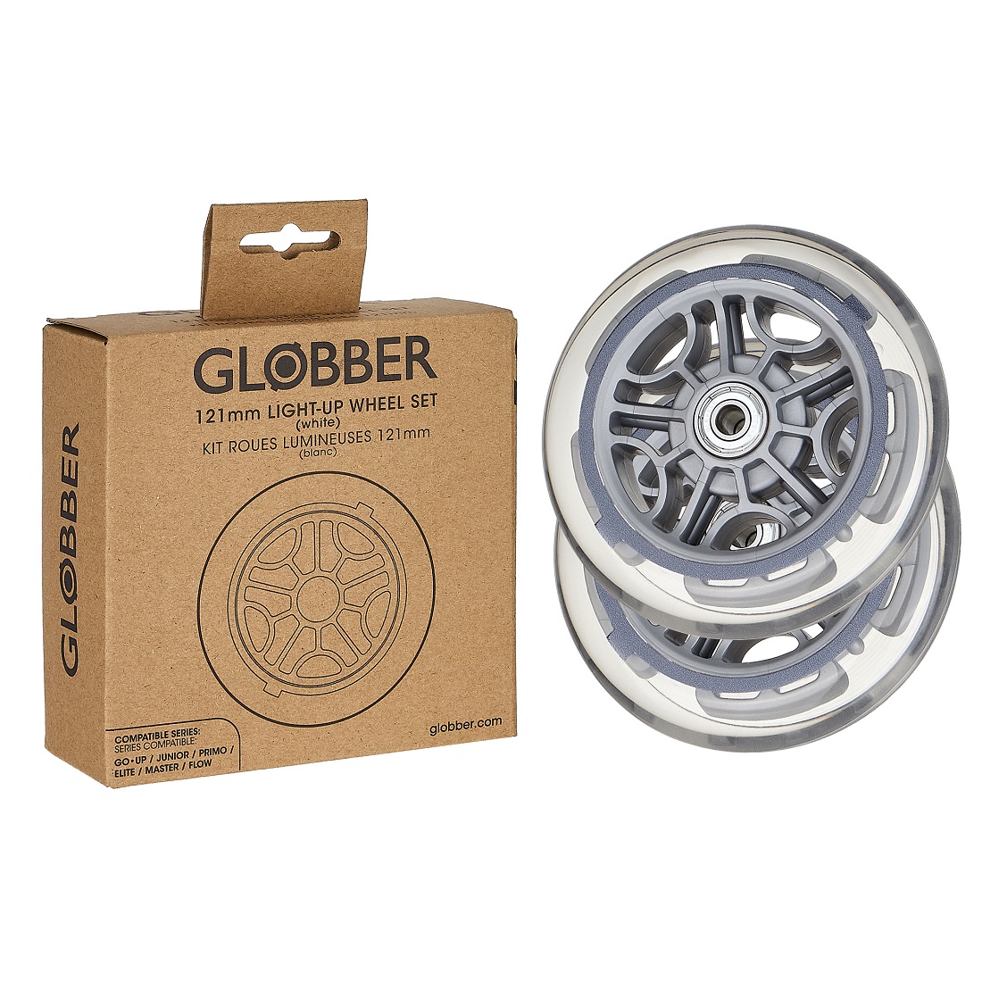GLOBBER Колеса светящиеся (2шт.121 mm) GO UP / PRIMO / JUNIOR / ELITE / FLOW  (538-003) GLOBBER Колеса светящиеся (2шт.121 mm) GO UP / PRIMO / JUNIOR / ELITE / FLOW  (538-003)