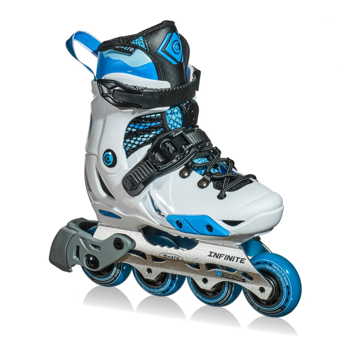 Роликовые коньки MICRO INFINITE бело-синий (33-36)