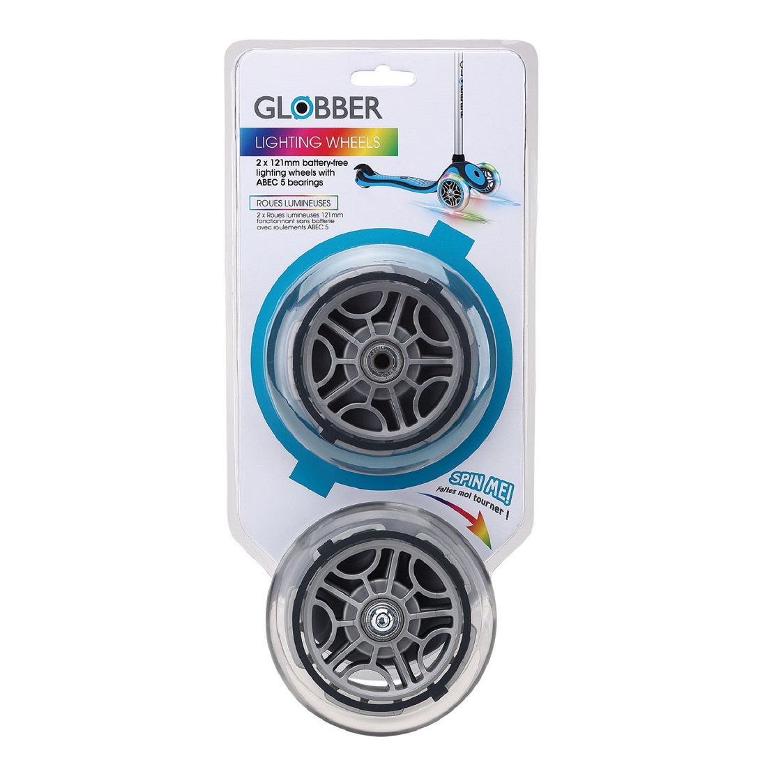 GLOBBER Колеса светящиеся для самоката с подш. (2шт.125 mm) PRIMO / EVO / ELITE / FLOW  (526-009)  GLOBBER Колеса светящиеся для самоката с подш. (2шт.125 mm) PRIMO / EVO / ELITE / FLOW  (526-009)