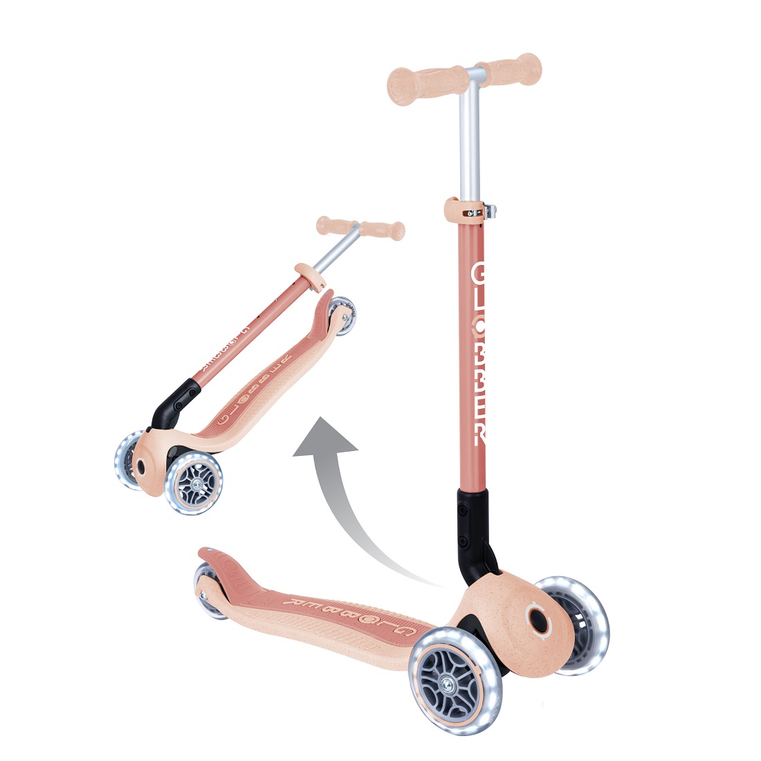 GLOBBER PRIMO FOLDABLE LIGHTS ECOLOGIC персиковый (696-506-2) GLOBBER PRIMO FOLDABLE LIGHTS ECOLOGIC персиковый (696-506-2)