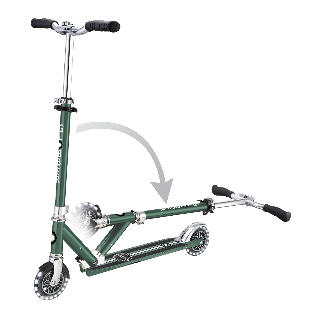 GLOBBER FLOW ELEMENT LIGHTS (свет. колеса) оливковый (721-104)