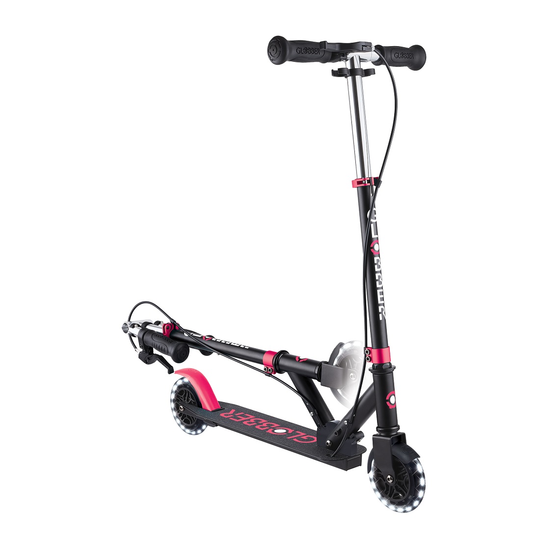 GLOBBER FLOW ELEMENT JUNIOR LIGHTS черно-розовый (729-110) GLOBBER FLOW ELEMENT JUNIOR LIGHTS черно-розовый (729-110)