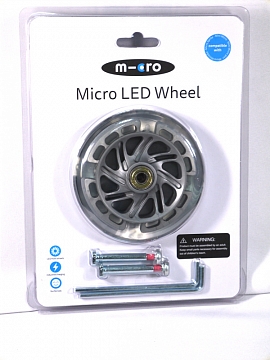 Колесо Micro Mini Led 120 мм, светящиеся прозрачное (AC9038B)